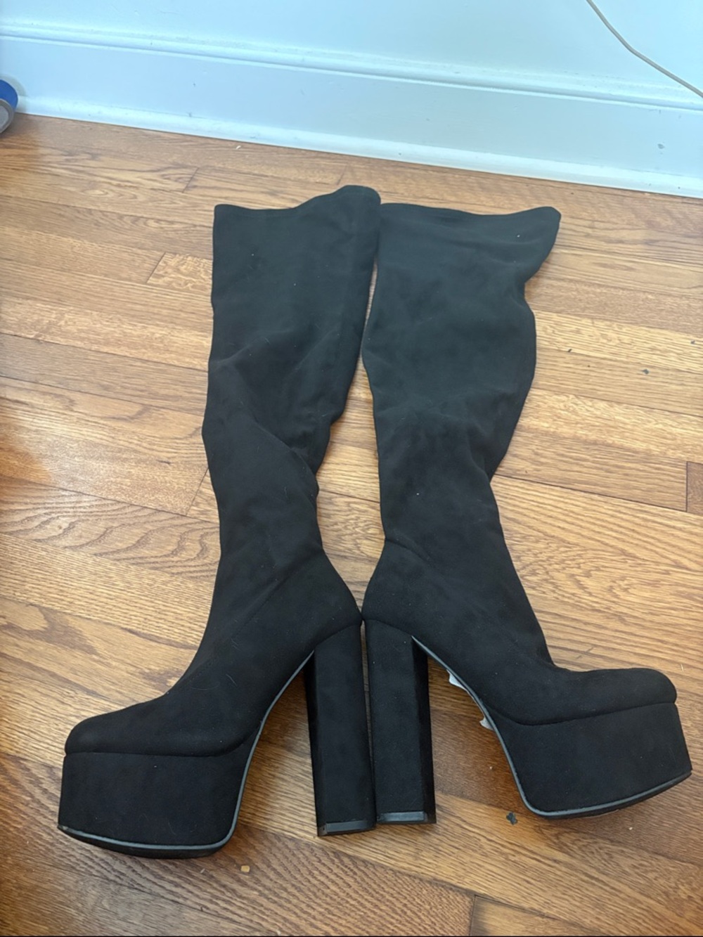 Rouge! Black Over-the-Knee Platform Boots